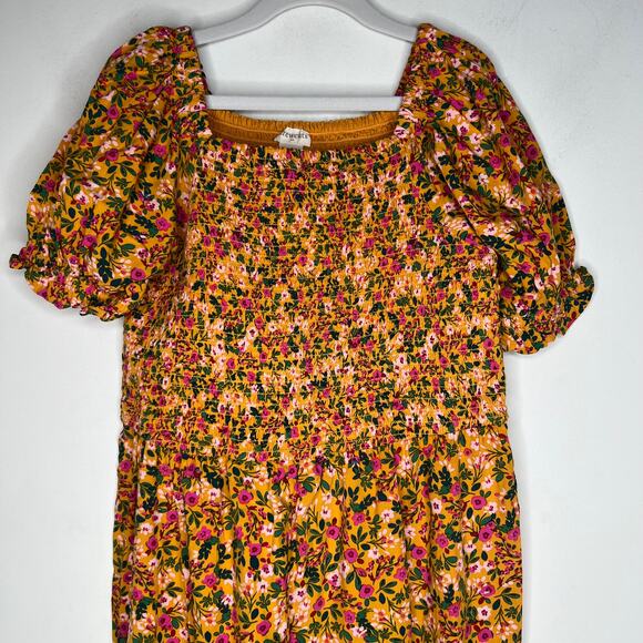 J. Crew Girls Yellow Floral Smock Jumpsuit Size 10 - Picture 3 of 7